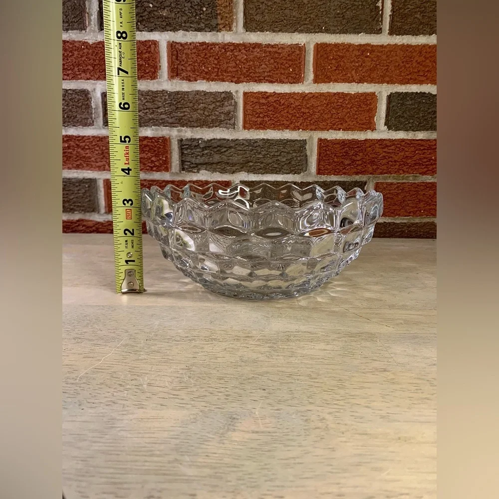 Vtg Fostoria‎ American Medium/Large Size Clear Glass Serving Bowl 8